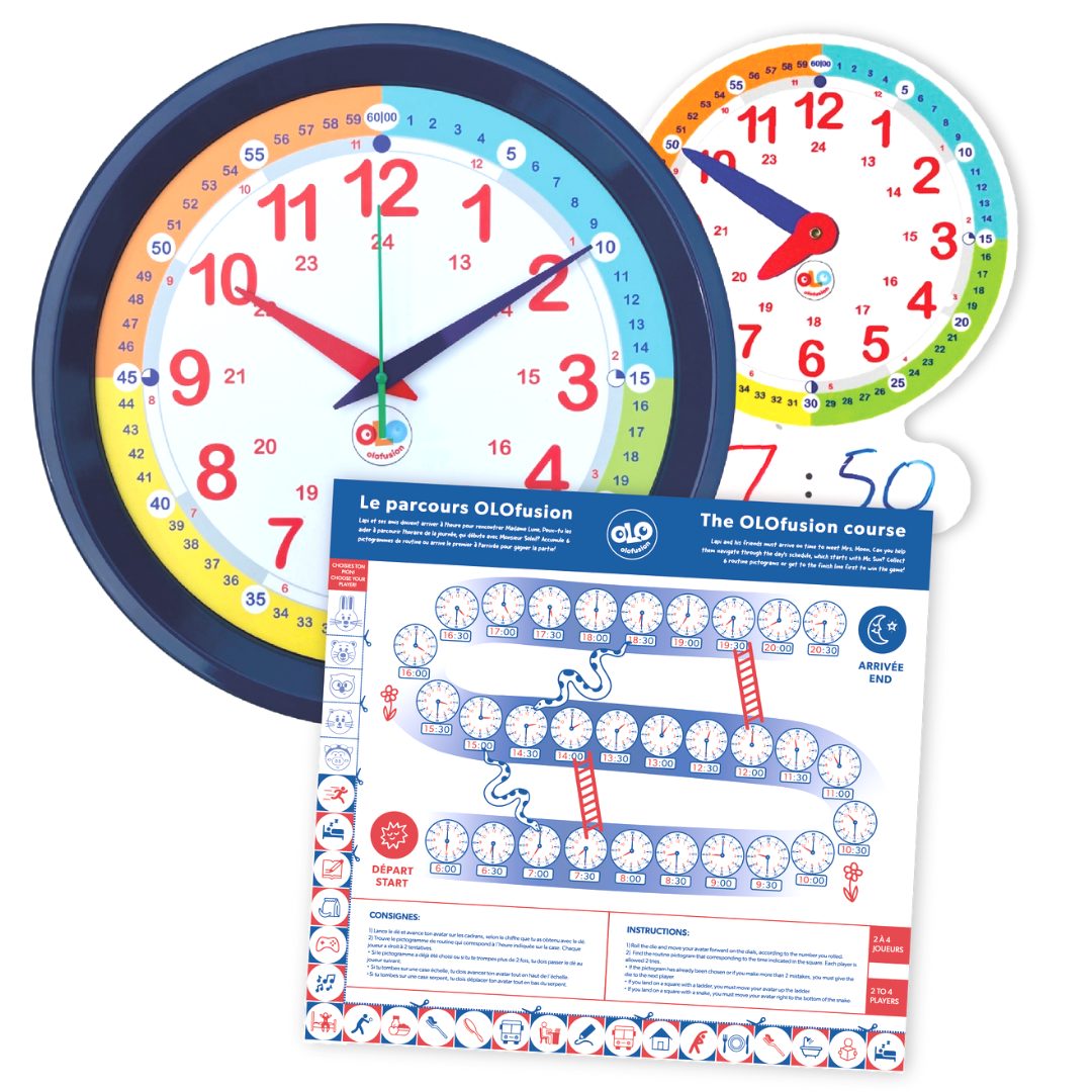Horloge d'apprentissage pour enfants - Flokoo - Minuteur enfant - Horloge  de réunion