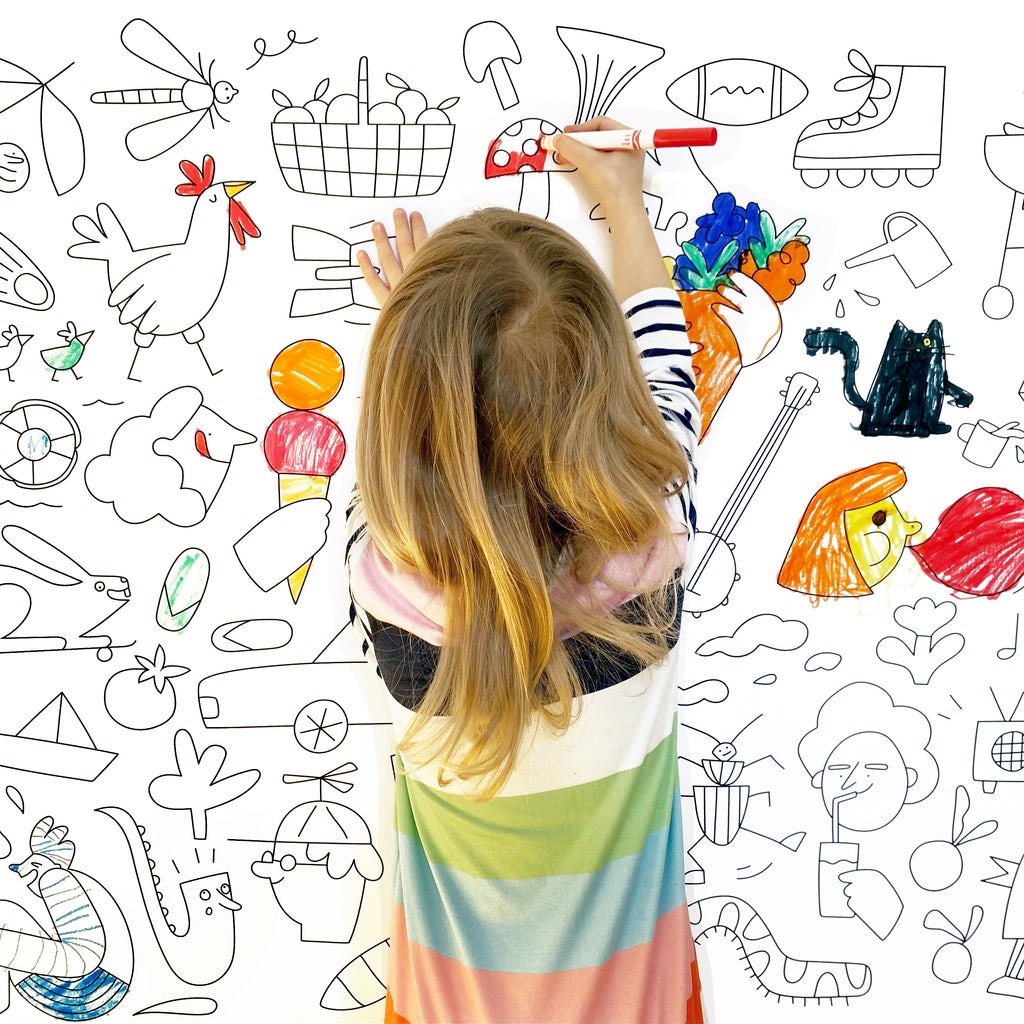 Poster géant à colorier Anniversaire - Coloriage pour enfant