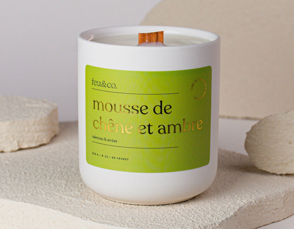 Bougie à la mousse de chêne et ambre