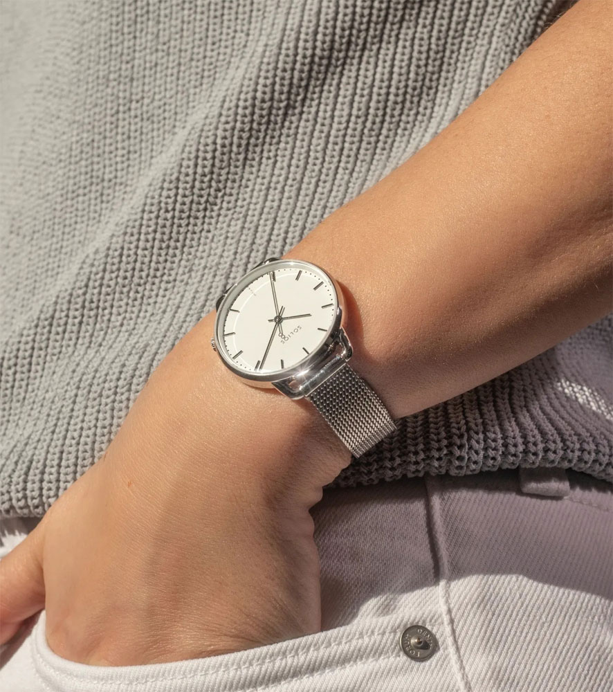 Montre solaire Solar Curve Mini – Bracelet argent