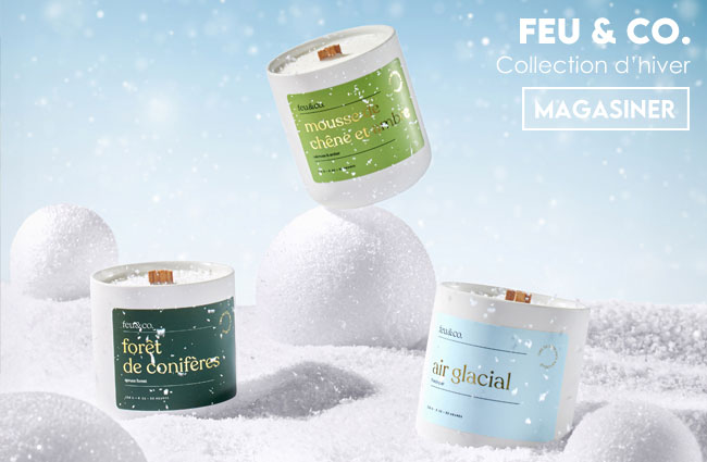 Bougies Feu & Co et sa collection pour l'hiver et Noël