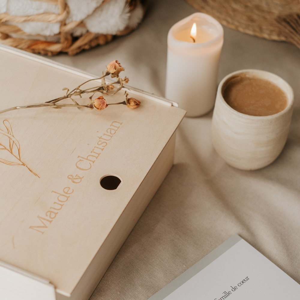 Boîte souvenirs en bois à personnaliser