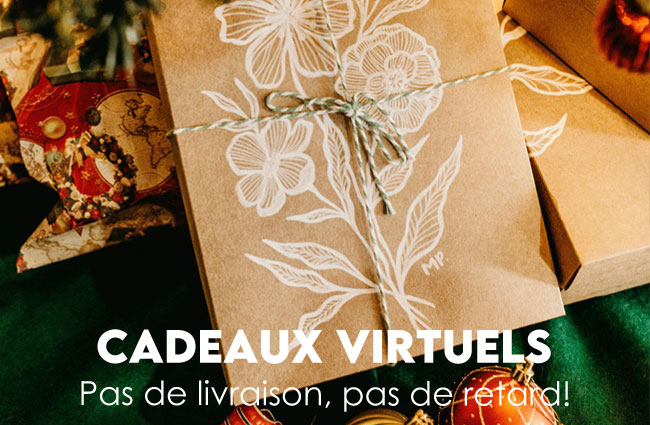 Cadeaux virtuels à offrir comme une carte-cadeau ou un forfait