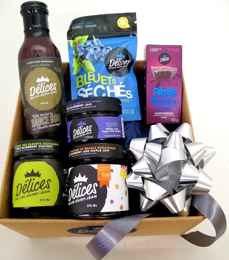 Coffret de produits gourmands aux bleuets