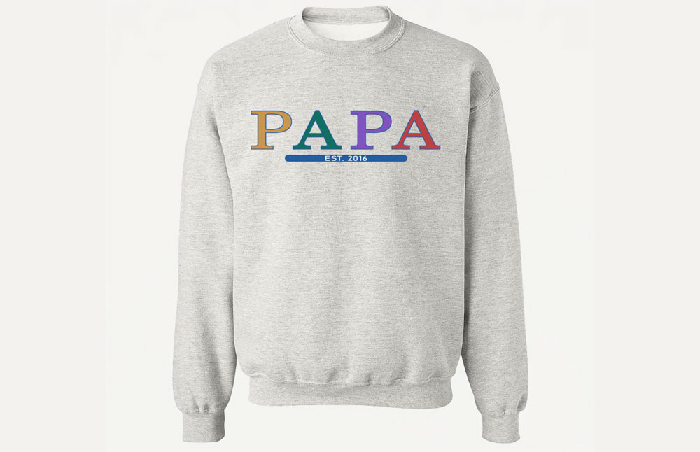 Chandail personnalisé pour un nouveau papa avec année au choix